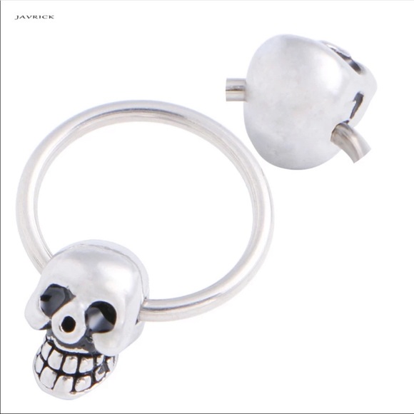 Skull Hoop Earrings - Picture 3 of 5